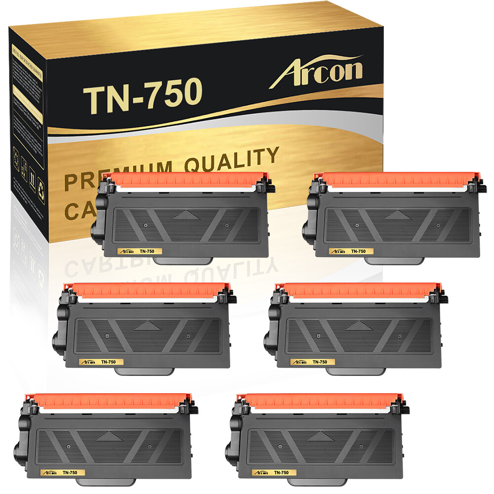 6x High Yield Toner Compatible for Brother TN750 HL-6180DW MFC-8910DW DCP-8150DN