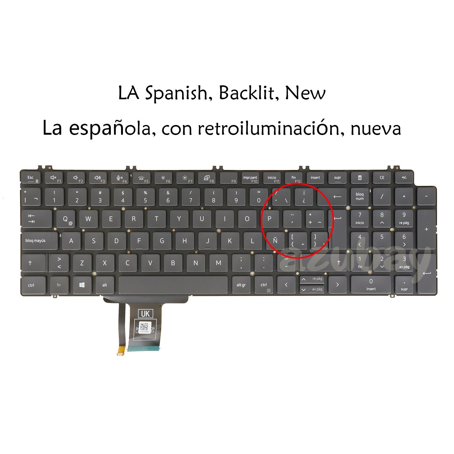 Teclado Español LAS For DELL Precision 7550 7560 7750 7760 0KG9G3 KG9G3 Backlit