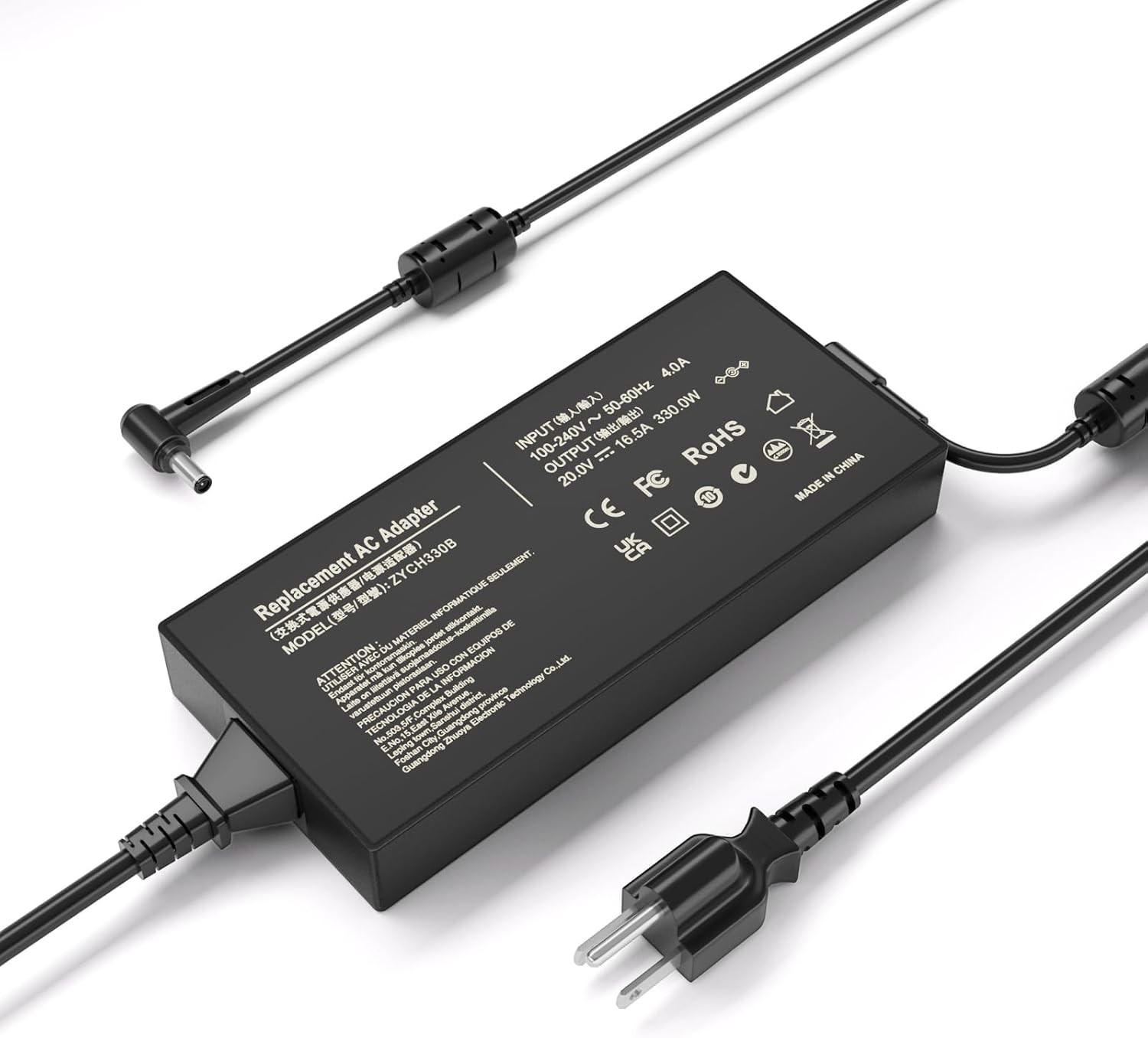 20V 16.5A 330W for Asus Laptop Charger 6.0x3.7MM, Compatible with Asus T37-38