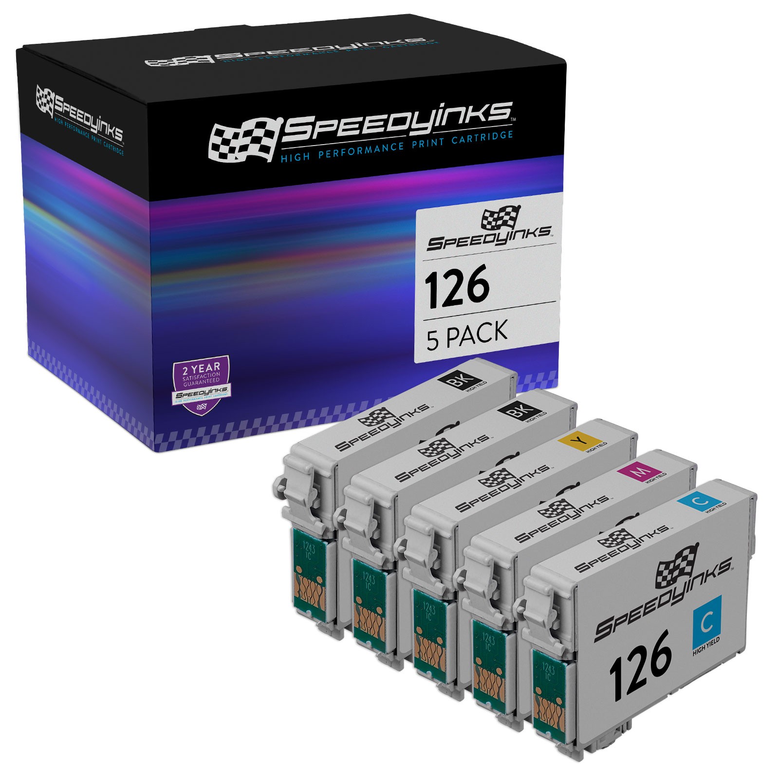 5pk T126 126 T126120 Black Color Printer Ink Cartridge for Epson WorkForce