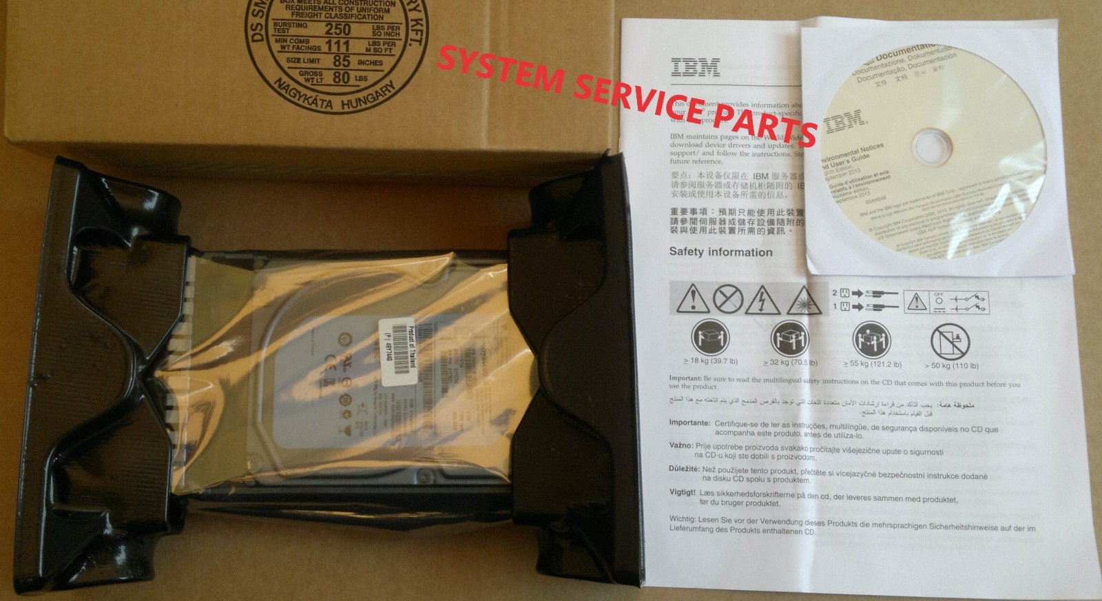GENUINE IBM 3TB SAS 3.5 7200 6G HARD DISK HOT SWAP 81Y9759 81Y3831 81Y9758 (NEW)