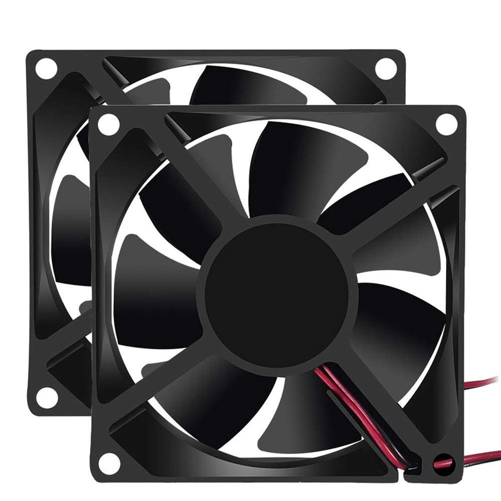 Reliable 2-Pack 80mm CPU Cooling Fans - 59 CFM Air Flow for Quiet Operation