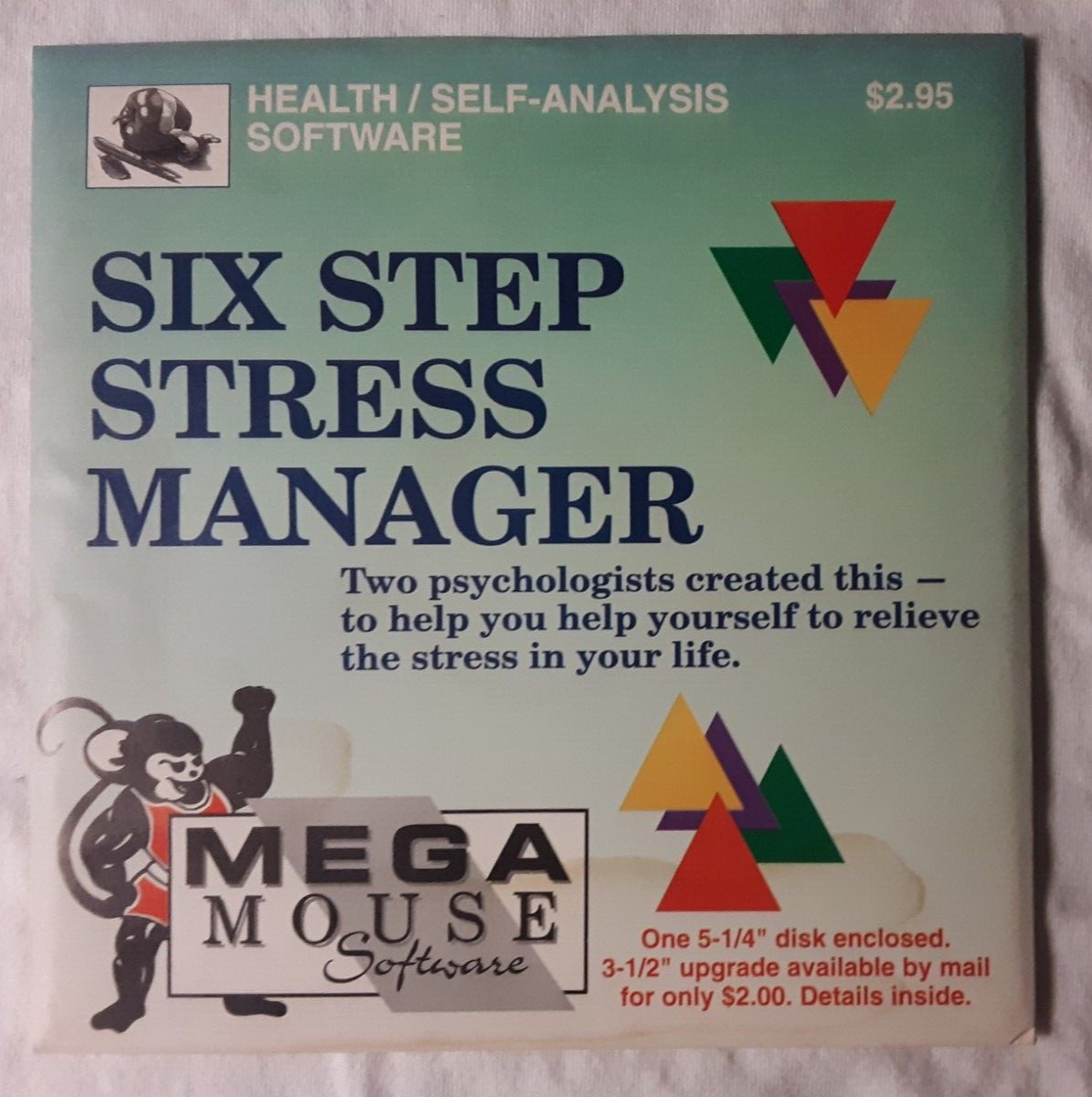 Six Step Stress Manager retro 5.25" floppy disk  help 1994 SEE NOTE