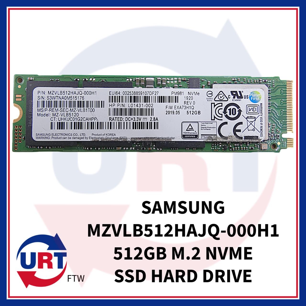 SAMSUNG MZVLB512HAJQ-000H1 512GB M.2 NVME SSD HARD DRIVE #198260#