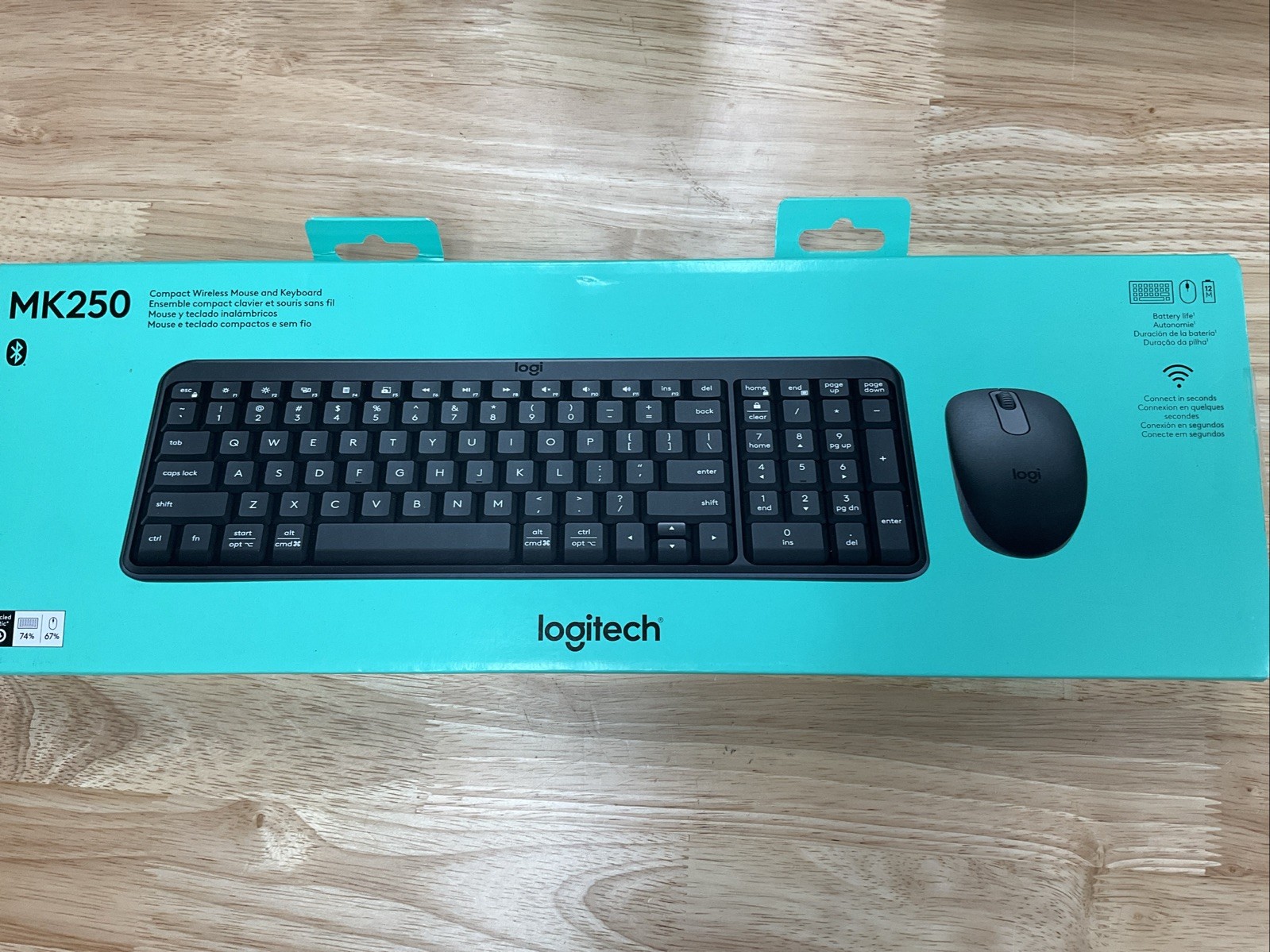 Logitech - MK250 Full-size Bluetooth Wireless Keyboard and Mouse Combo for Wi...