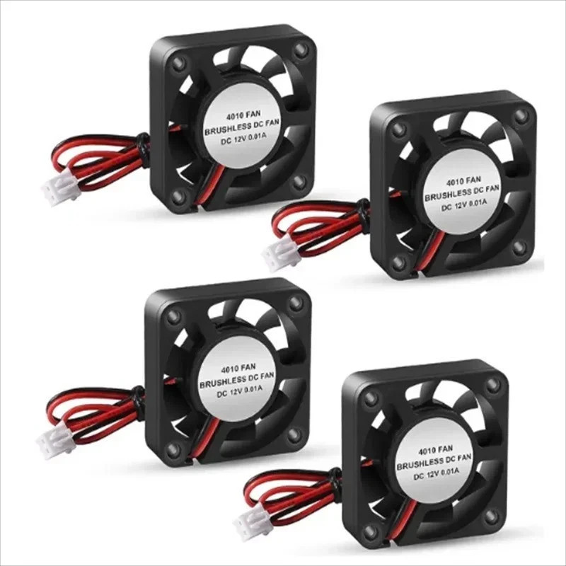 4PCS DC12V Cooling Computer Case Fan 4010 40x40x10mm PC 3D Printer 2Pin US Stock