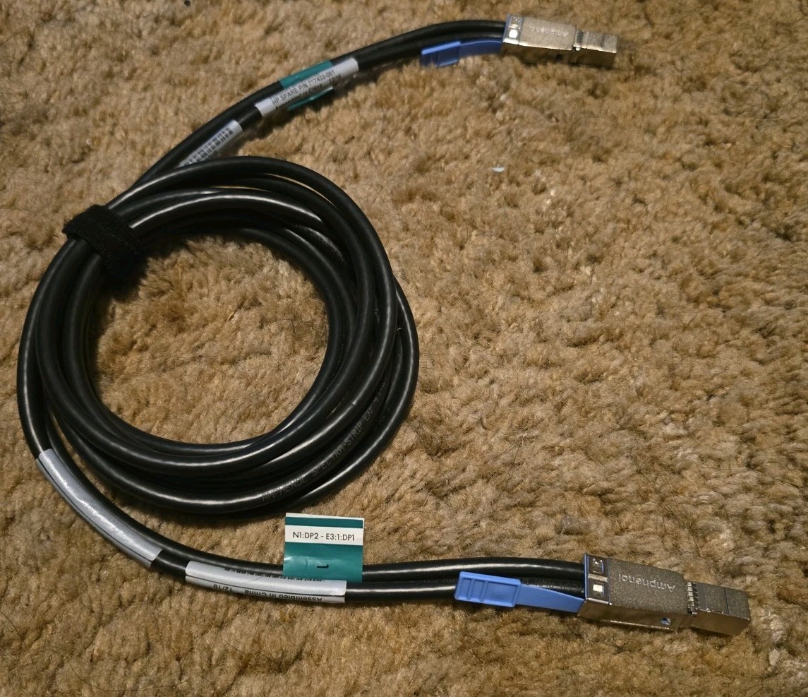 HP Molex 717433-001 External Mini SAS to Mini SAS 2m Cable 691970-003 12Gbps