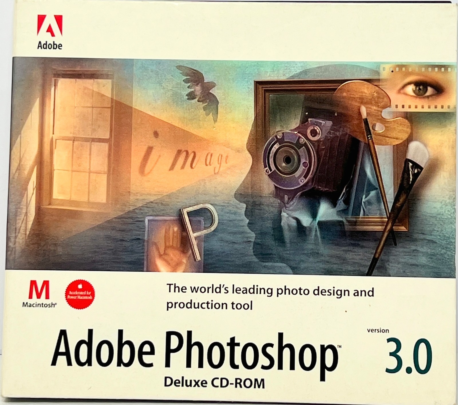 Adobe Photoshop 3.0 Deluxe CD-ROM (1994) Macintosh Vintage Apple