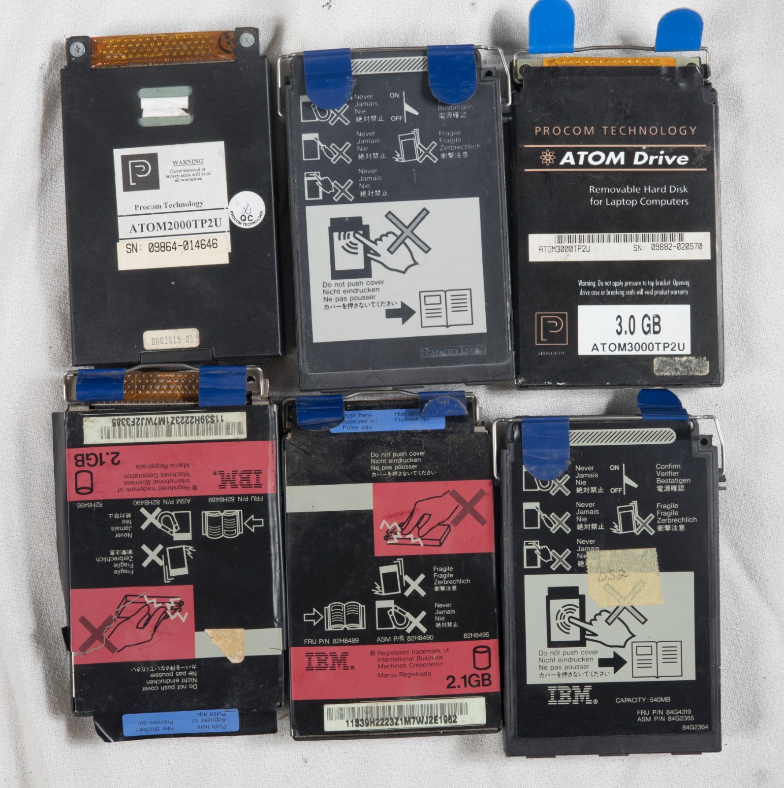 LOT OF 3 IBM ThinkPad 760 765 355 360 750 755 hard drives parts/repair/caddy