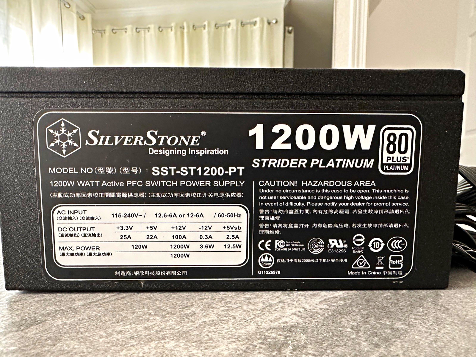 SilverStone Strider Platinum 1200W ATX Modular PSU SST-ST1200-PT