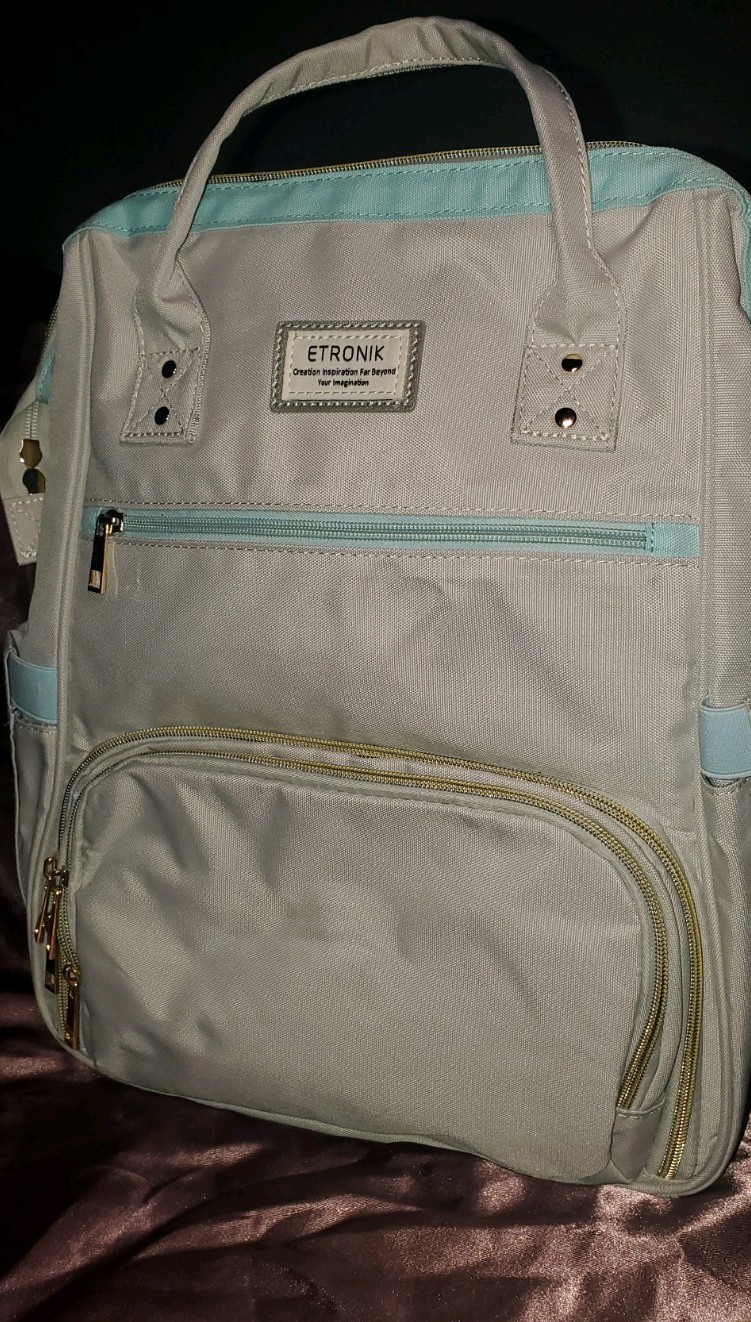 Lunch Backpack 15.6" Laptop Bag Insulated Cooler Grey Blue USB Work Travel UEC