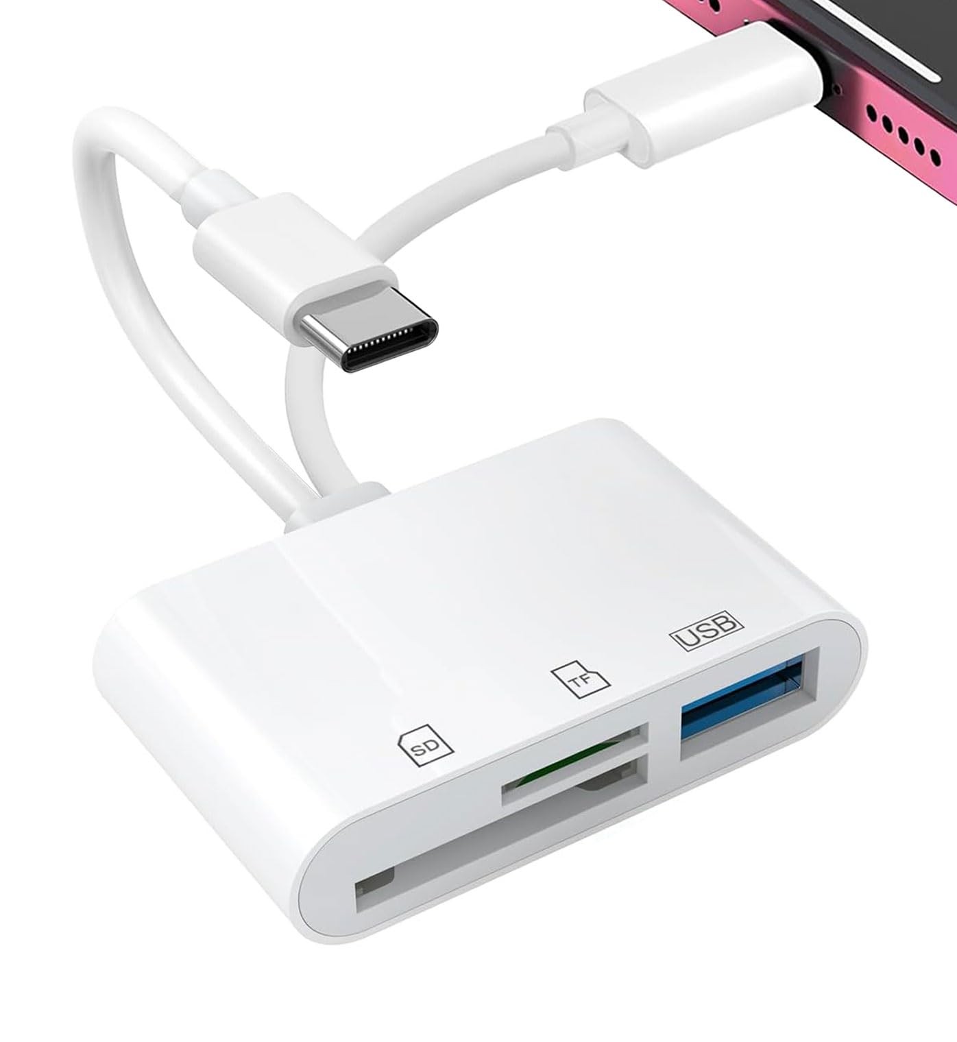 Dual Slot SD Card Reader for iPhone & iPad - Lightning & USB C Adapter