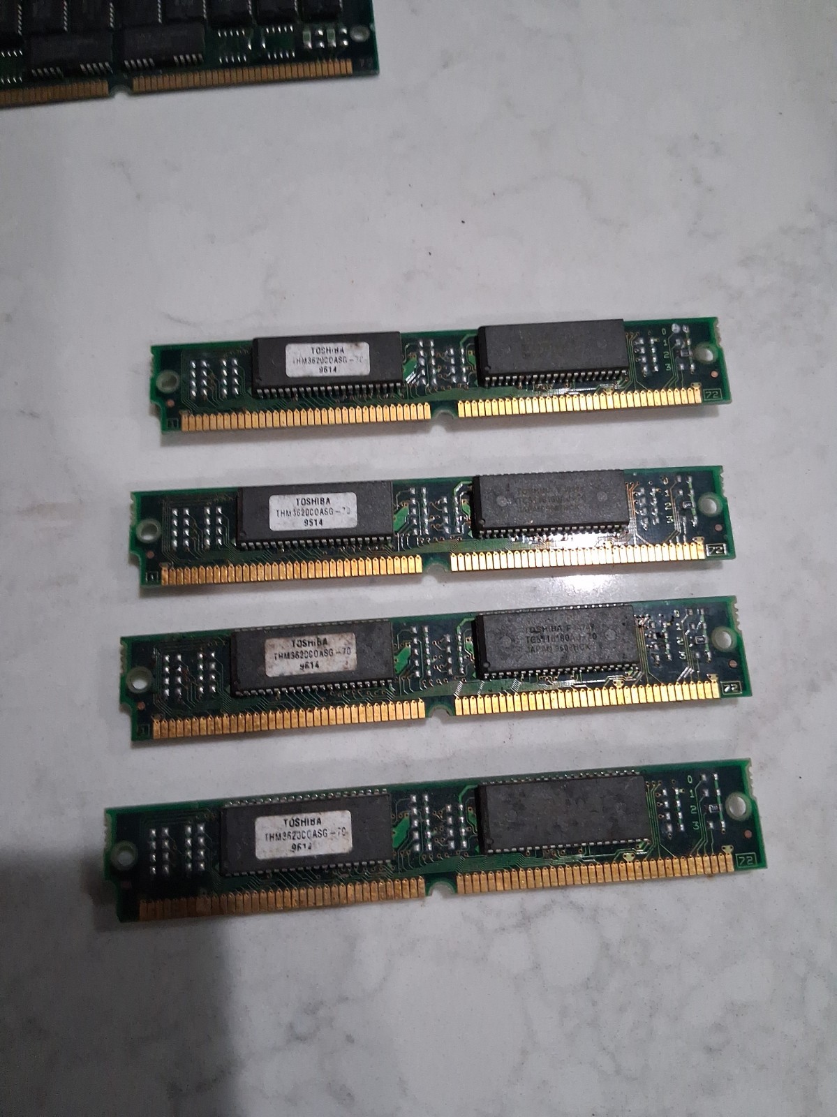 Set Of 4 Matched And Tested Toshiba THM3620C0ASG-70 EDO Memory RAM