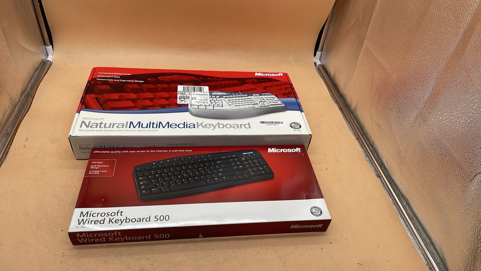 Microsoft Natural MultiMedia 1.0A & Wired Keyboard 500 for Computer Lot of 2