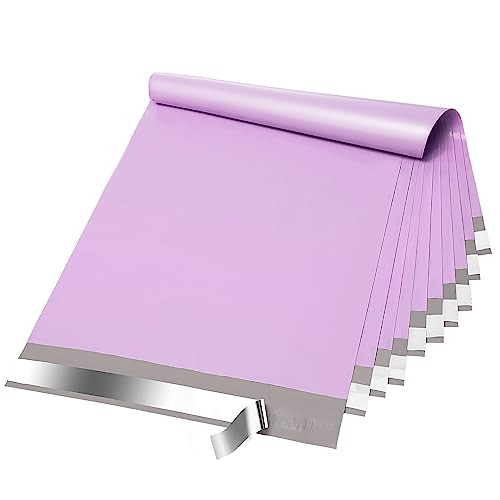  Poly Mailers 12x15.5Inch 50 Pcs, Waterproof 12.5x15'' 50pcs Light Purple