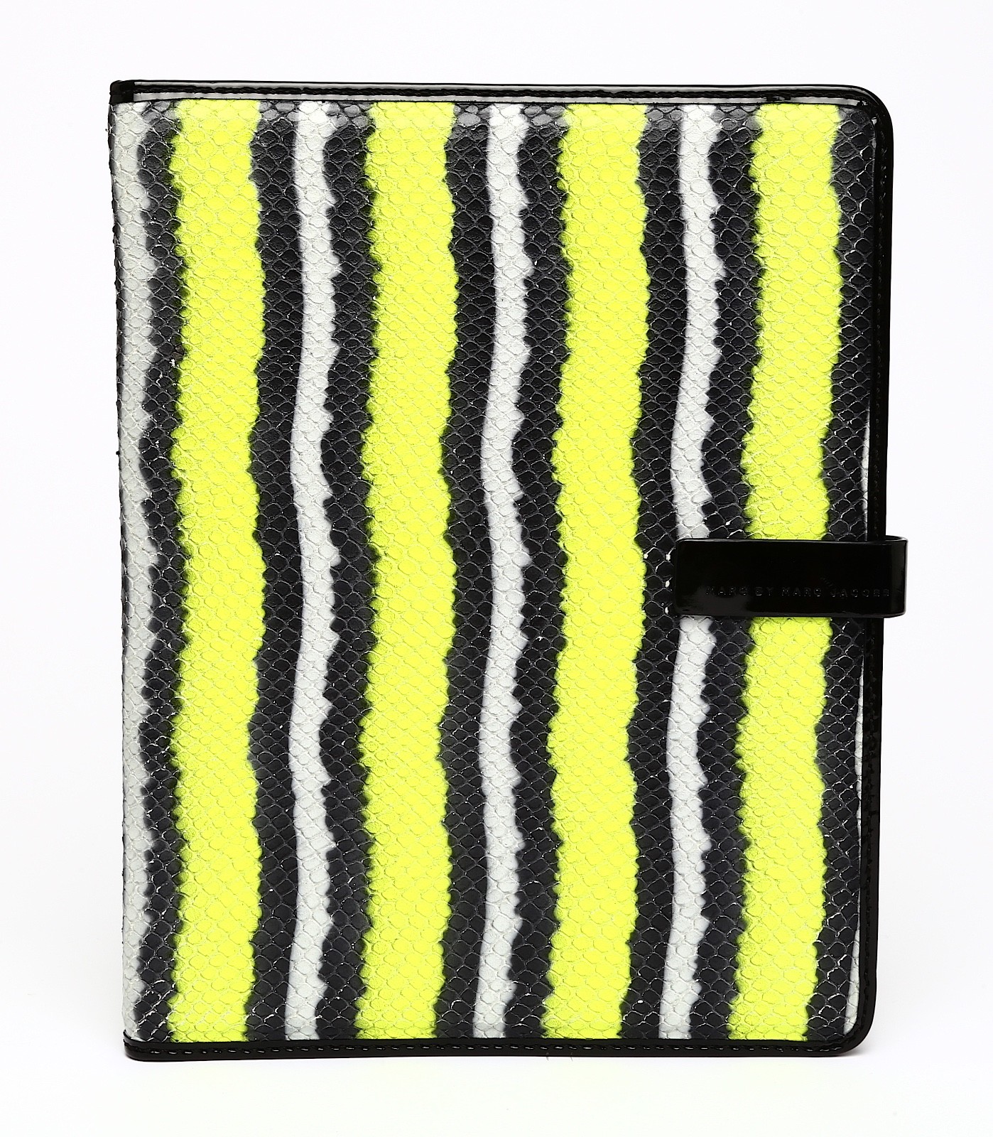 Marc by Marc Jacobs Yellow Black Leather Embossed Snake IPad Case L131310