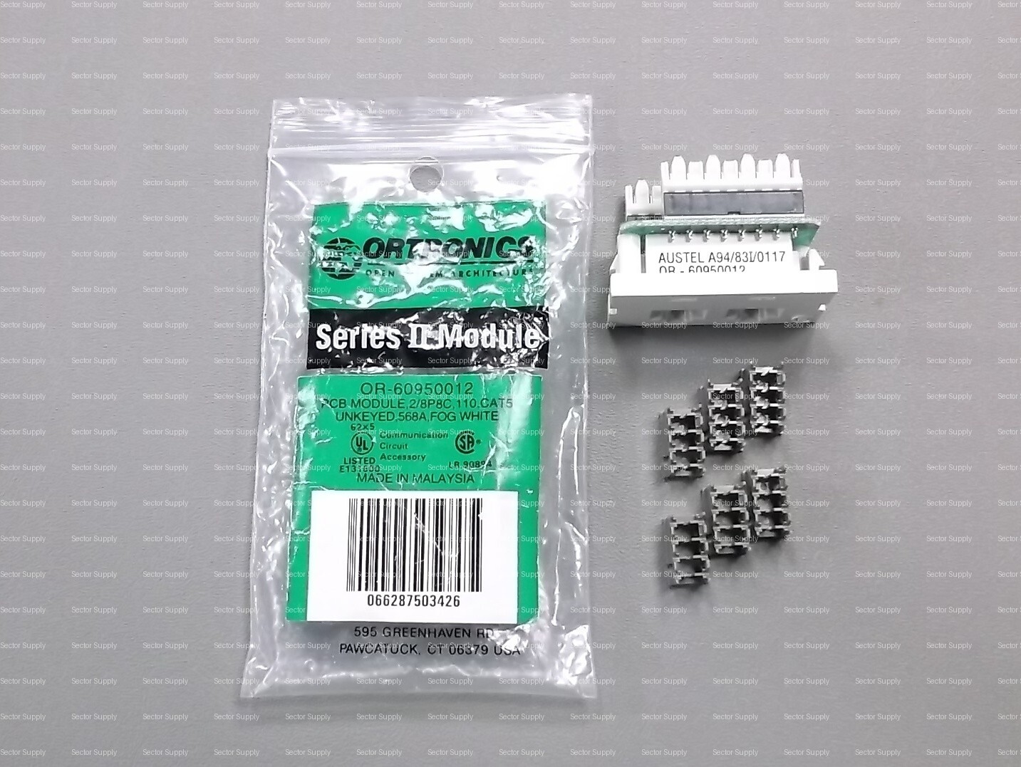 NEW  OR-60950012 ORTRONICS INC PCB MODULE 2/8 P8C 110, CAT5 AUSTEL
