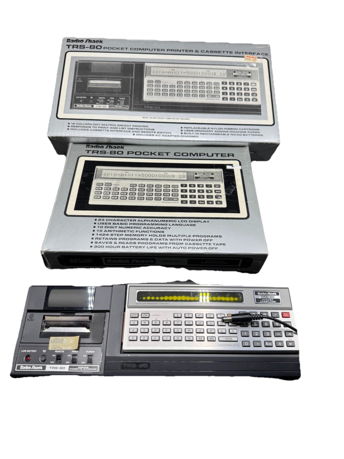 Radio Shack TRS-80 Pocket Computer Printer Cassette Interface Boxes  Manuals