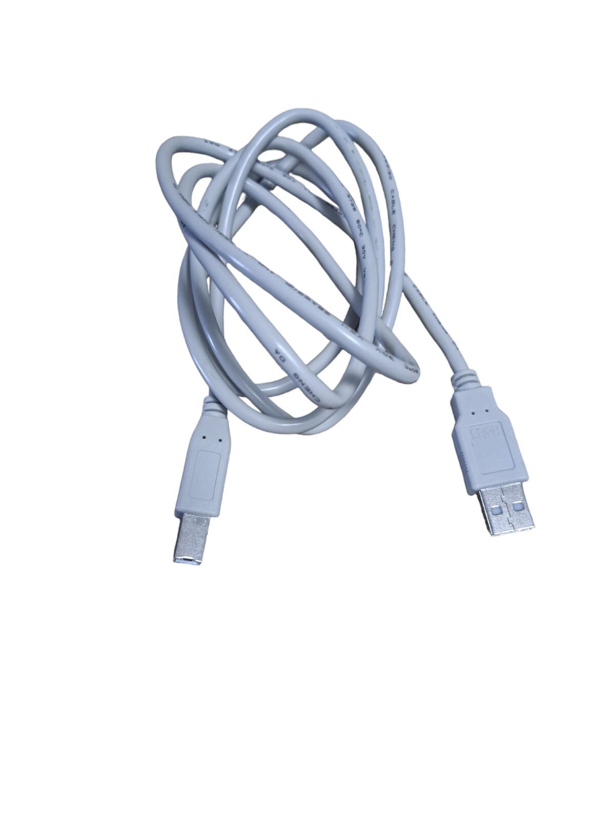 Unbranded 5-Feet White USB 2.0 A Male to B Male 28AWG/IP And 24AWG/2C Pre-Owned