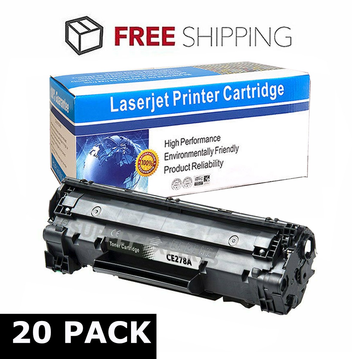 20PK CE278A Toner Cartridge for HP 78A LaserJet P1560 P1566 P1600 P1606dn