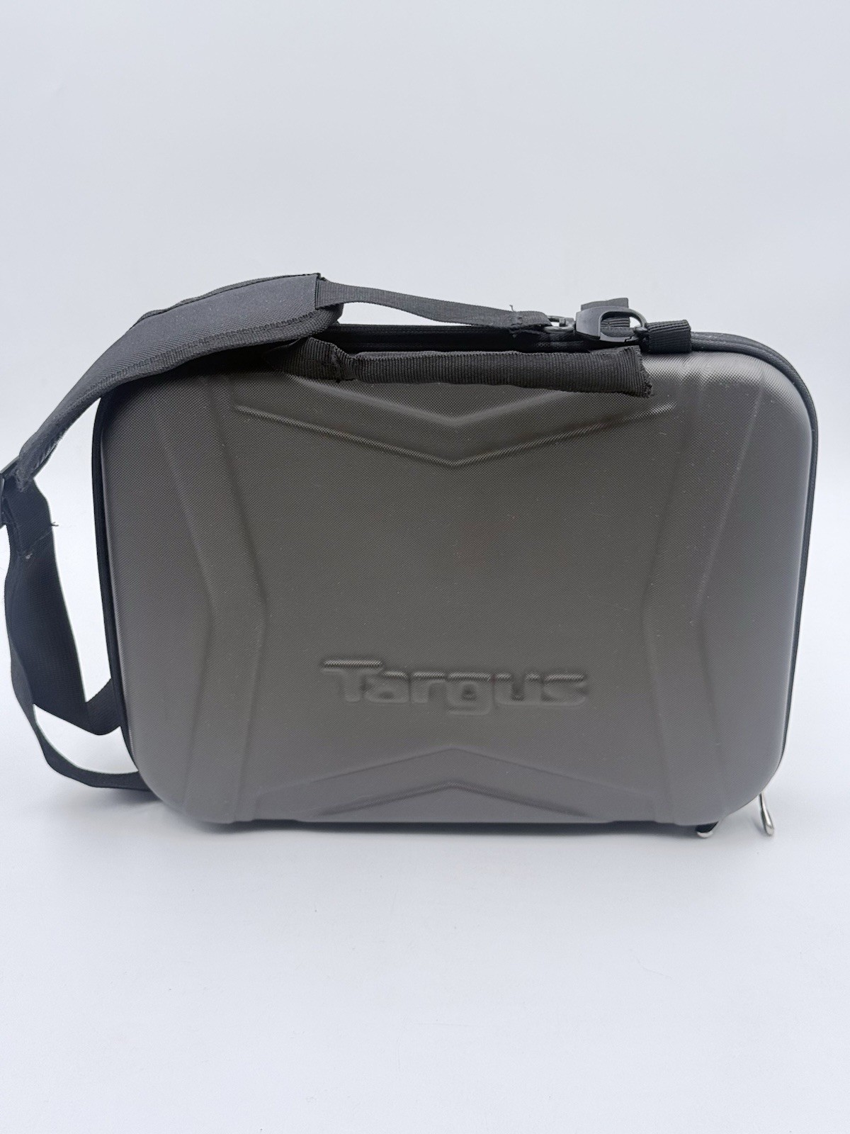 Targus Hard Shell Laptop Tablet Carrying Case Gray 13x10 Travel w/Shoulder Strap