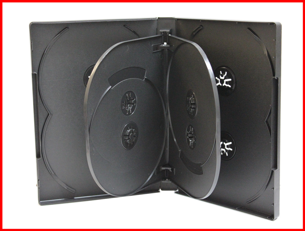 NEW Premium 18 Pk 22mm 8 Tray DVD Movie Game Case Black Multi 6-8 Discs overlap 