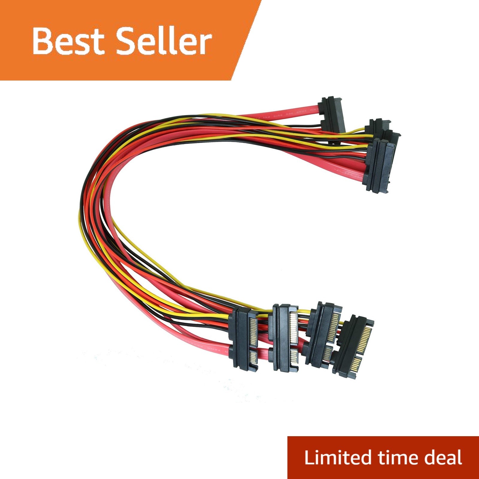 Longdex 50cm SATA 22 Pin Female to Male Extension Cable