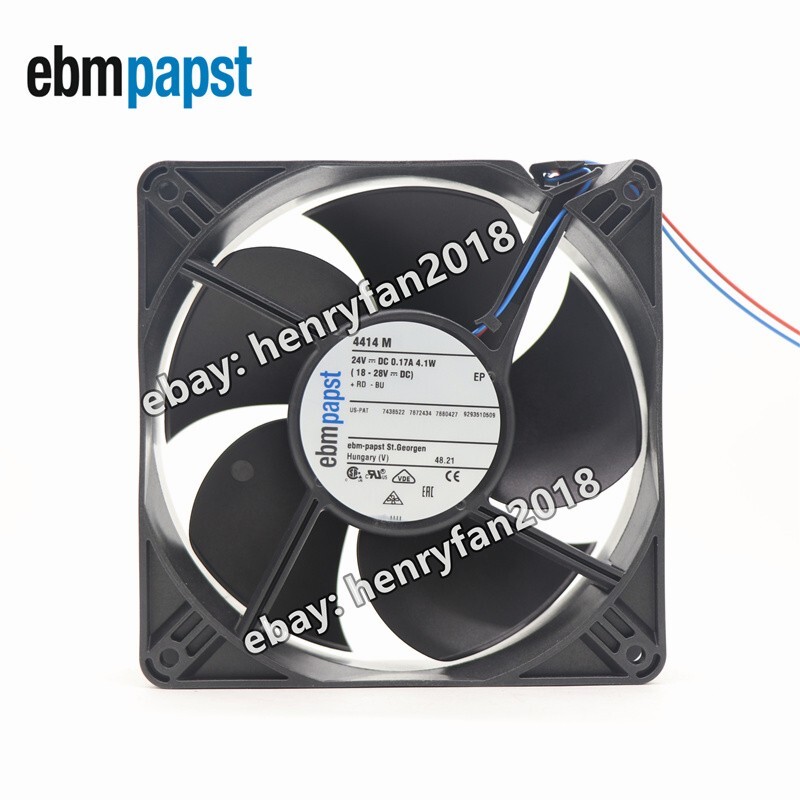 Ebmpapst 4414M Axial Fan 24VDC 4.1W  0.17A 120*120*38MM 108CFM 2wire Cooling Fan
