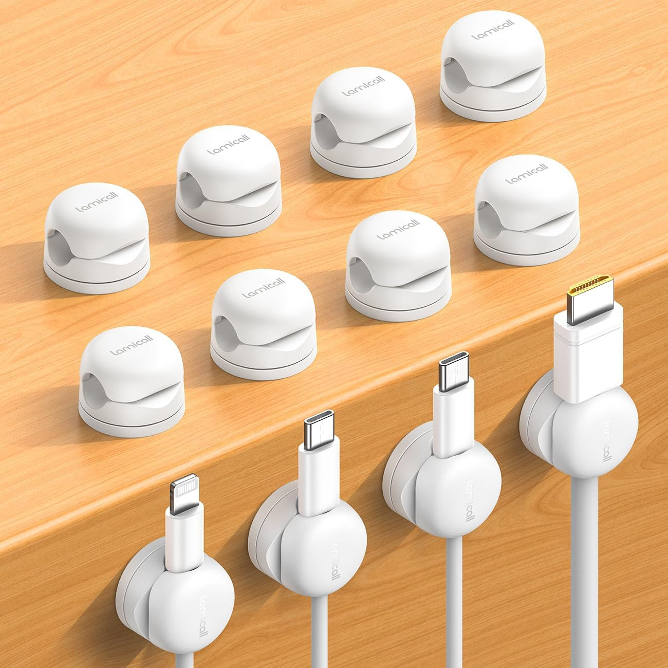 12Pack Rotating Cord Organizer, Desk Office Nightstand Accessories