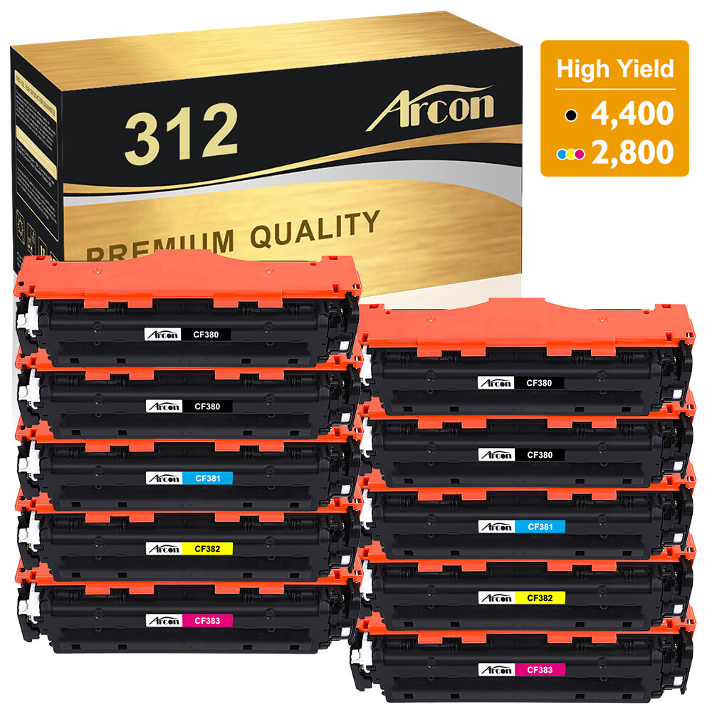 4-10PK CF380A Toner Compatible With HP 312A Color LaserJet Pro MFP M476dn M476nw