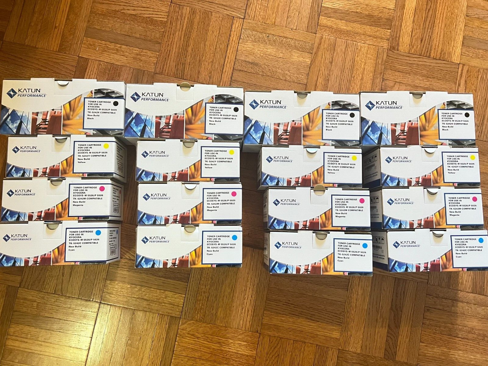4 FULL SETS OF KATUN PERFORMANCE Toner Cartridge (TK-5242KYMC Compatible)