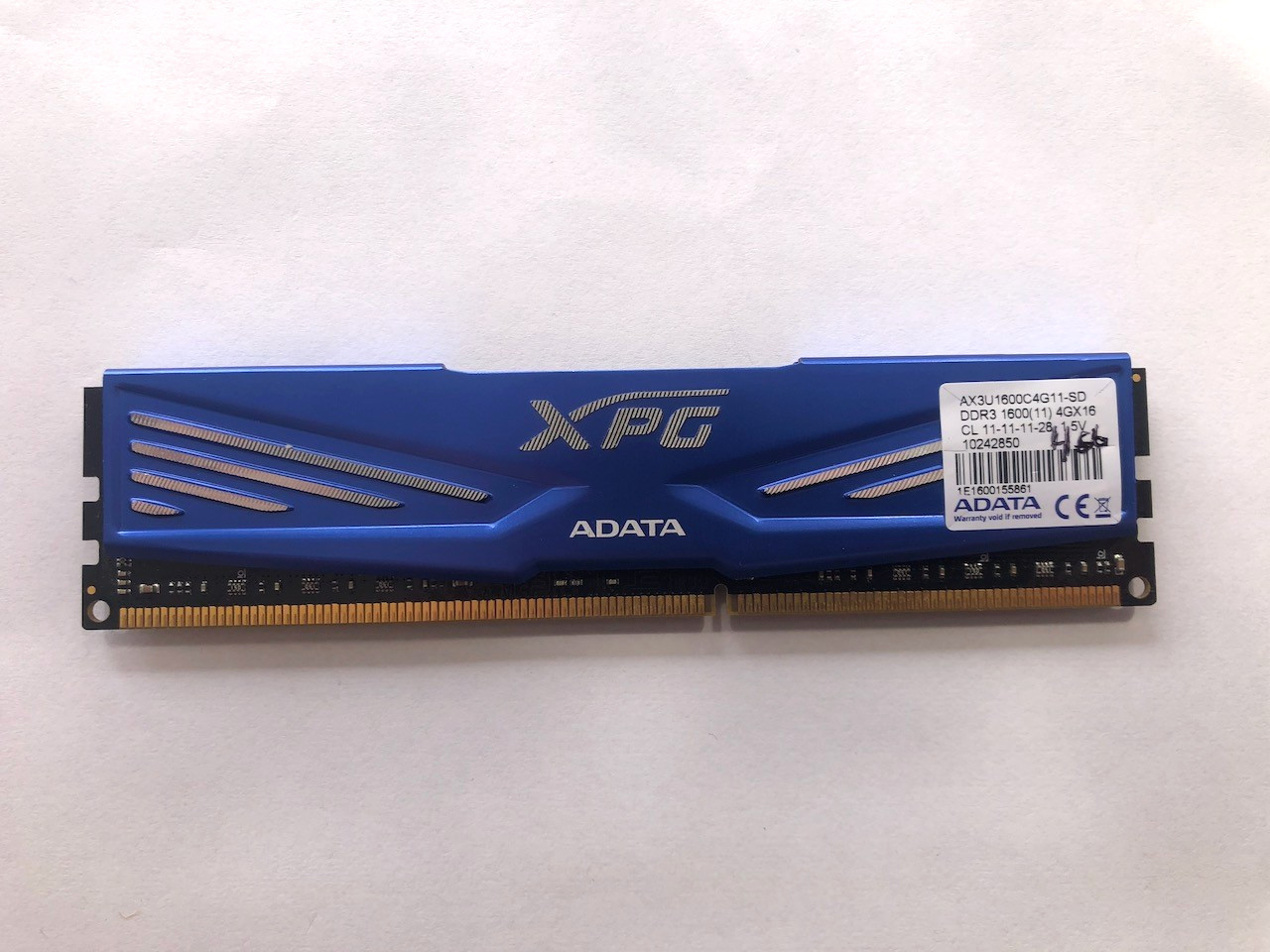 ADATA XPG 4GB (1 X 4GB) 1600MHZ (PC3-12800) AX3U1600C4G11-SD