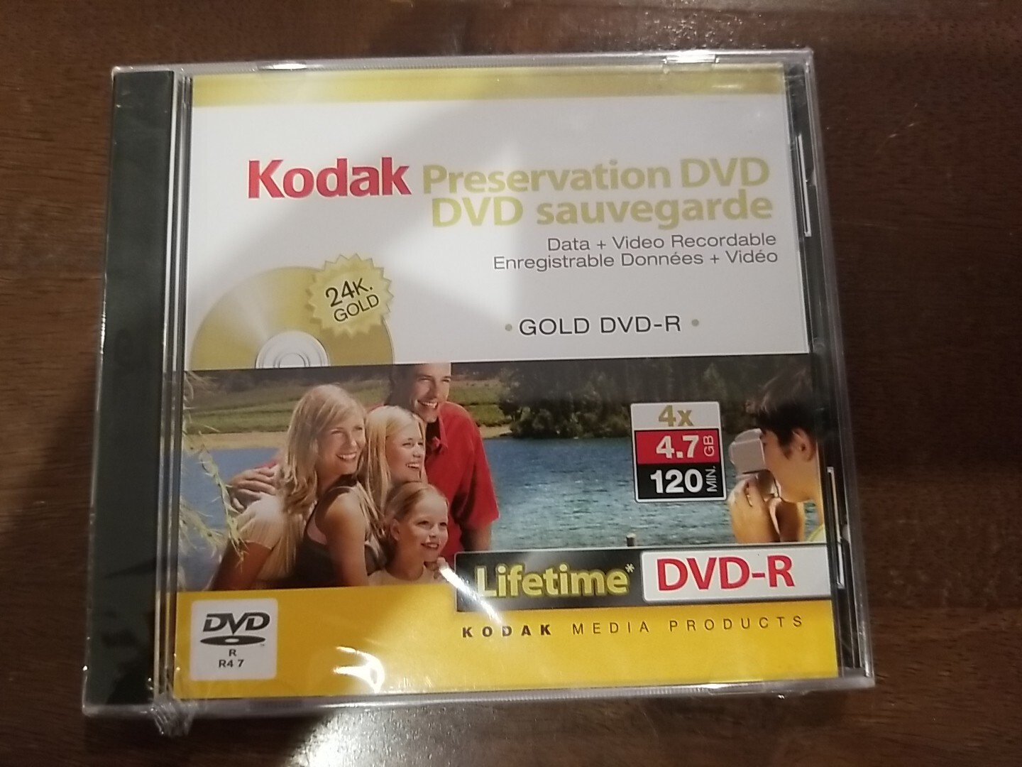 Kodak 24kt Gold Preservation  4x 4.7GB, 120min Lifetime DVD-R New-Sealed