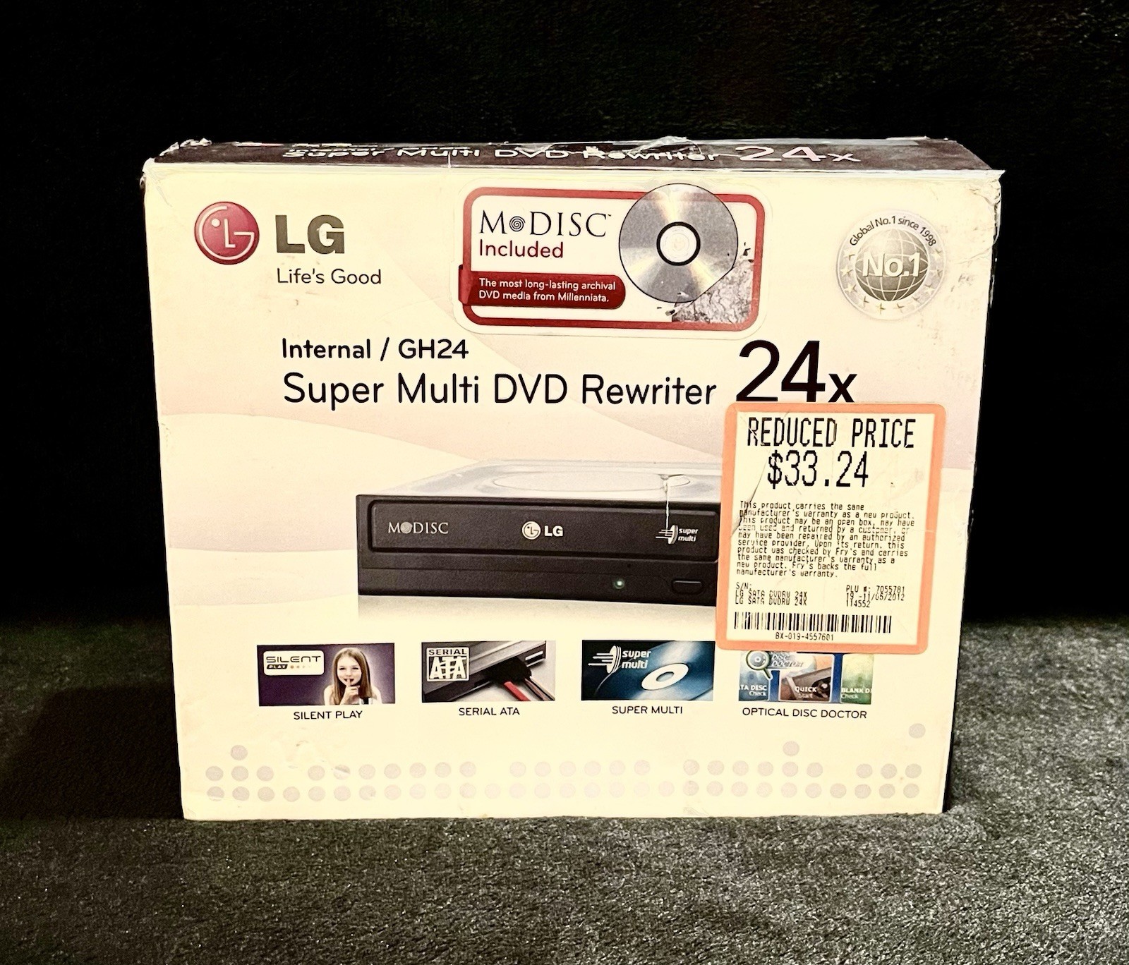 LG GH24NS90 Super Multi DVD Rewriter 24x Internal/GH24 NEW OPEN BOX