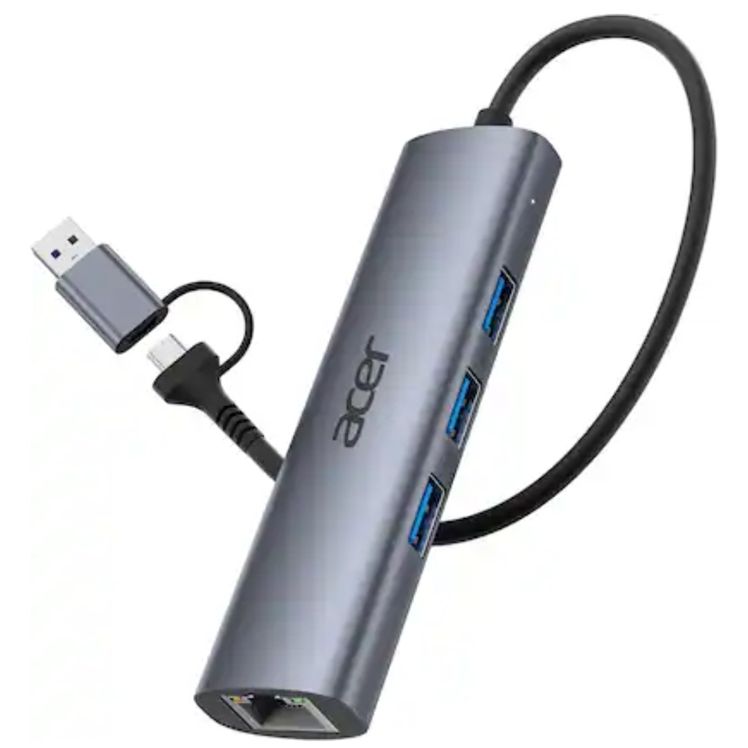 Acer USB C to Ethernet Adapter 4-in-1 Hub Dual USB A/C with 3 USB  & Gbps LAN