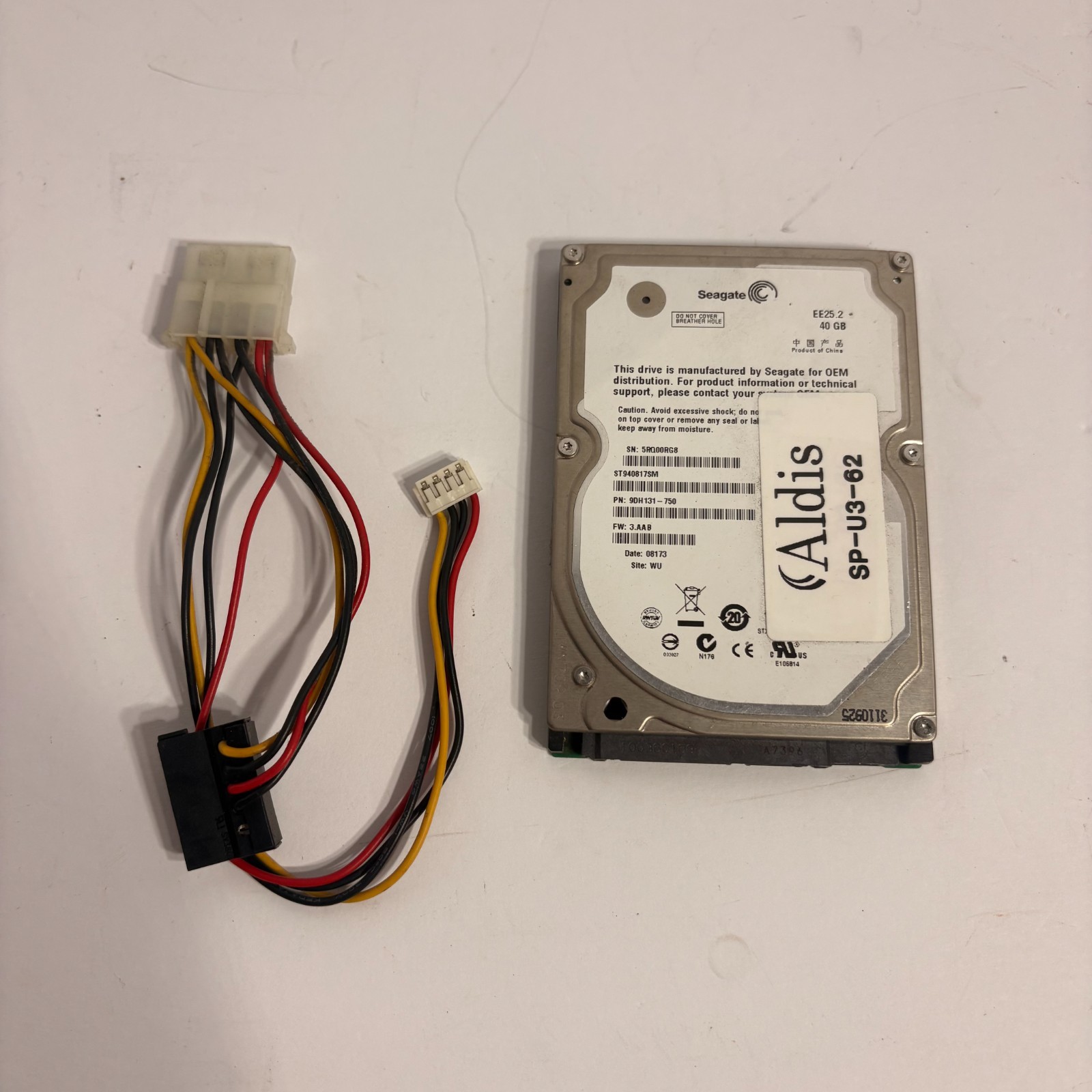 Seagate EE25.2 40GB 2.5" SATA Laptop Internal Hard Drive ST940817SM 9DH131-750