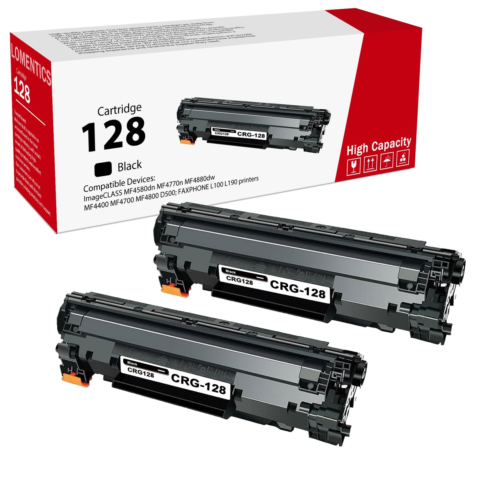 128 Black Toner 2-Pack CRG128 for MF4450 MF4700 MF4800 D500 L100