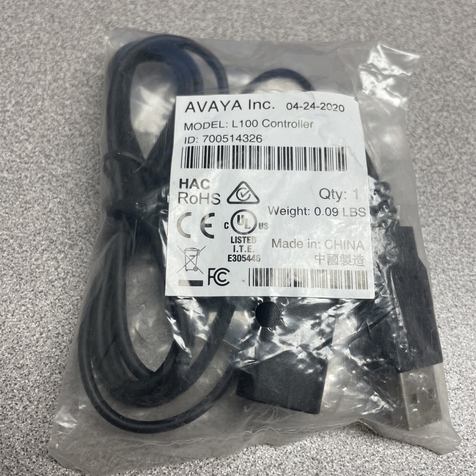 GENUINE Avaya 700514326 L100 Controller Quick Connect To USB Headset Cable