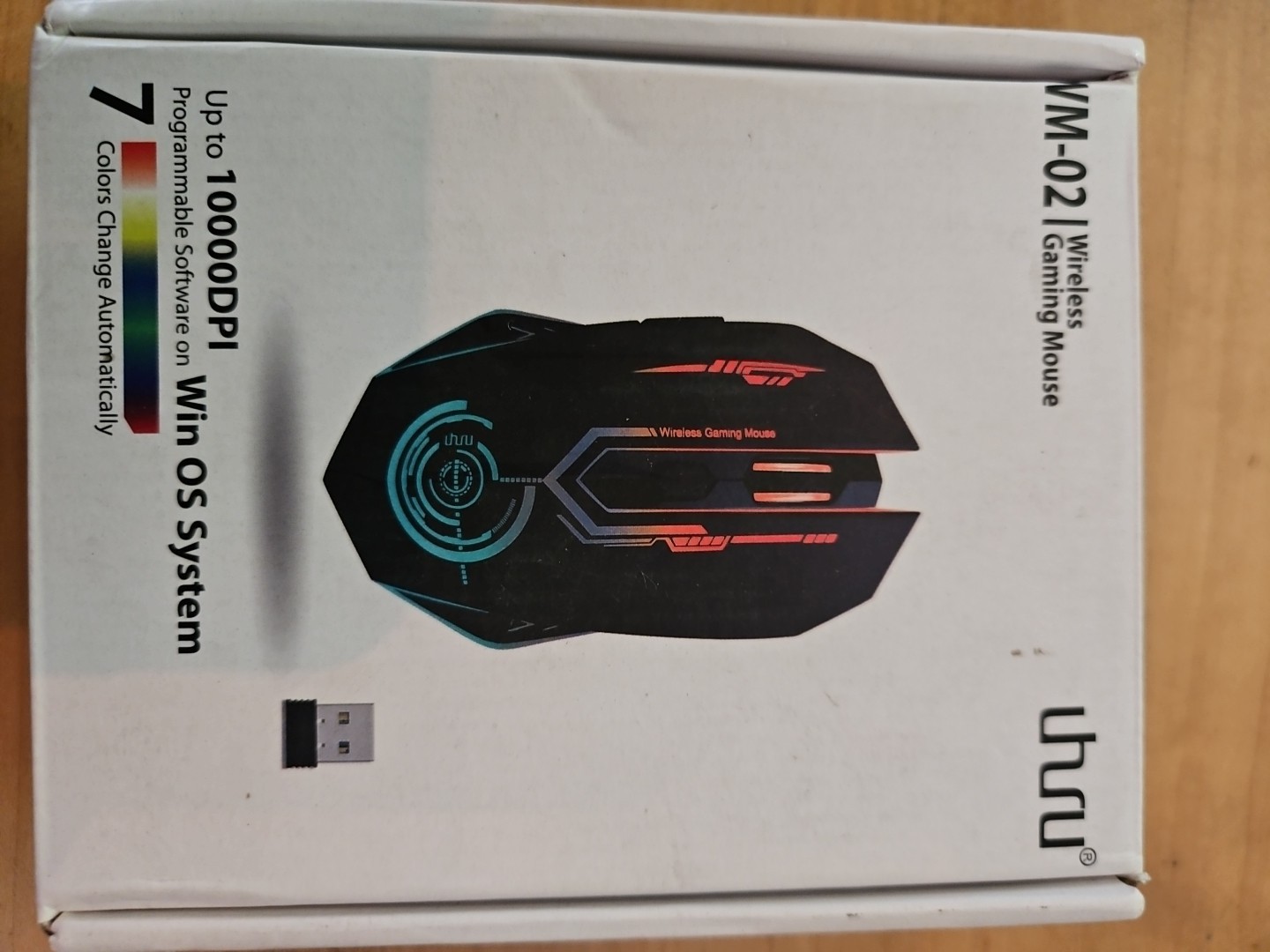 UHRU WM-02 Color Changing Wireless Gaming Mouse 10000DPI Rechargeable