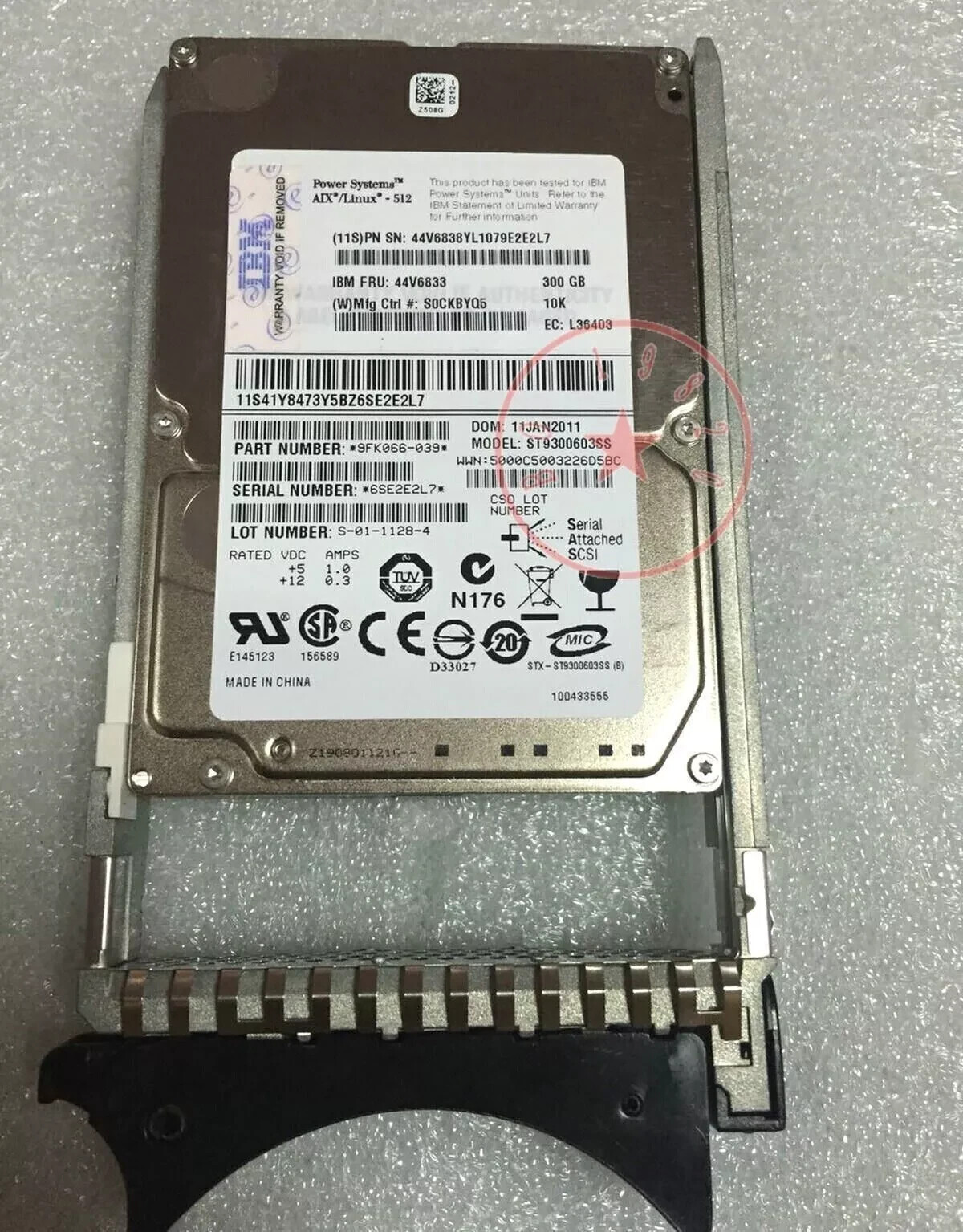 FOR IBM 44V6833 44V6831 300GB 10K RPM SAS SFF (AIX) pSeries HDD HARD DRIVE