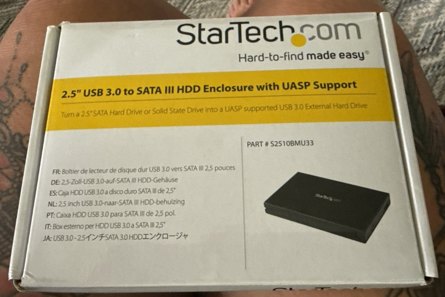 Startech S2510BPU33 2.5in USB 3.0 to SATA III HDD Enclosure Drive UASP