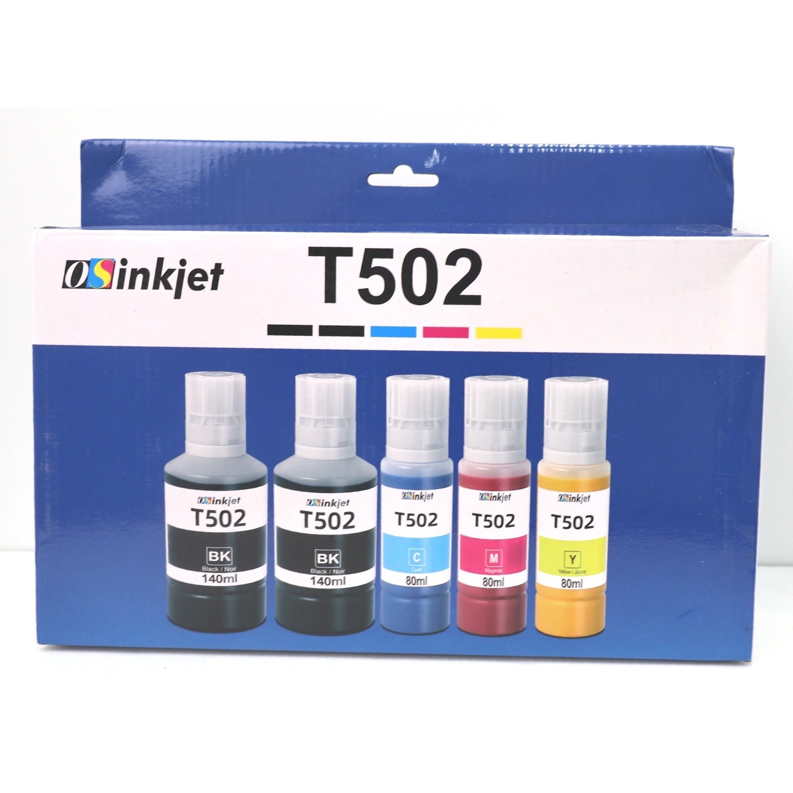 Osinkjet T502 Ink Bottles for Epson EcoTank 5-Pack CMYK New 2BK/C/M/Y