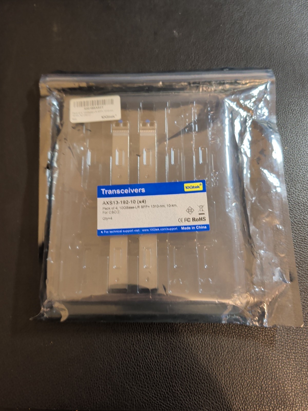 10GTex /AXS13-192-10 SFP+ LR 1310nm 10km : 4 Pieces Open Case New