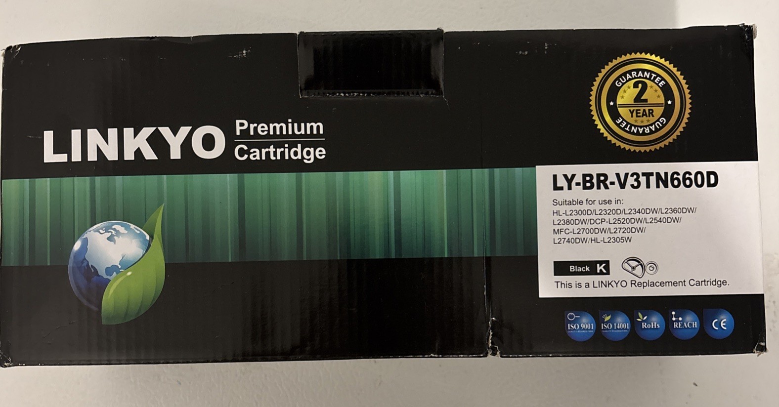 2-Pack NEW LINKYO LY-BR-V3TN660d Black Toner Cartridge Compatible Brother TN 660