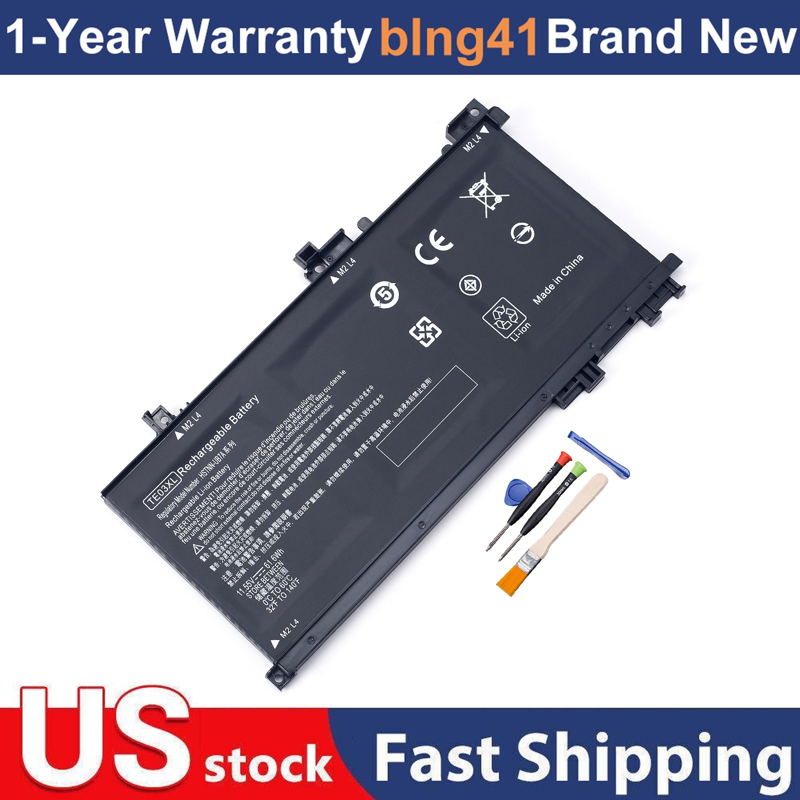 TE03XL Battery For HP Pavilion 15-bc011TX 15-bc012TX OMEN TPN-Q173 HSTNN-UB7A