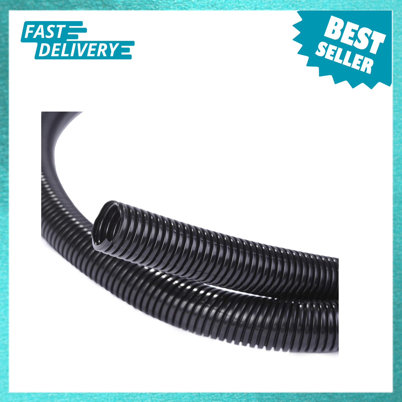 50ft Split Wire Loom Tubing 1/4 Inch Diameter Black Electrical Wiring Protector