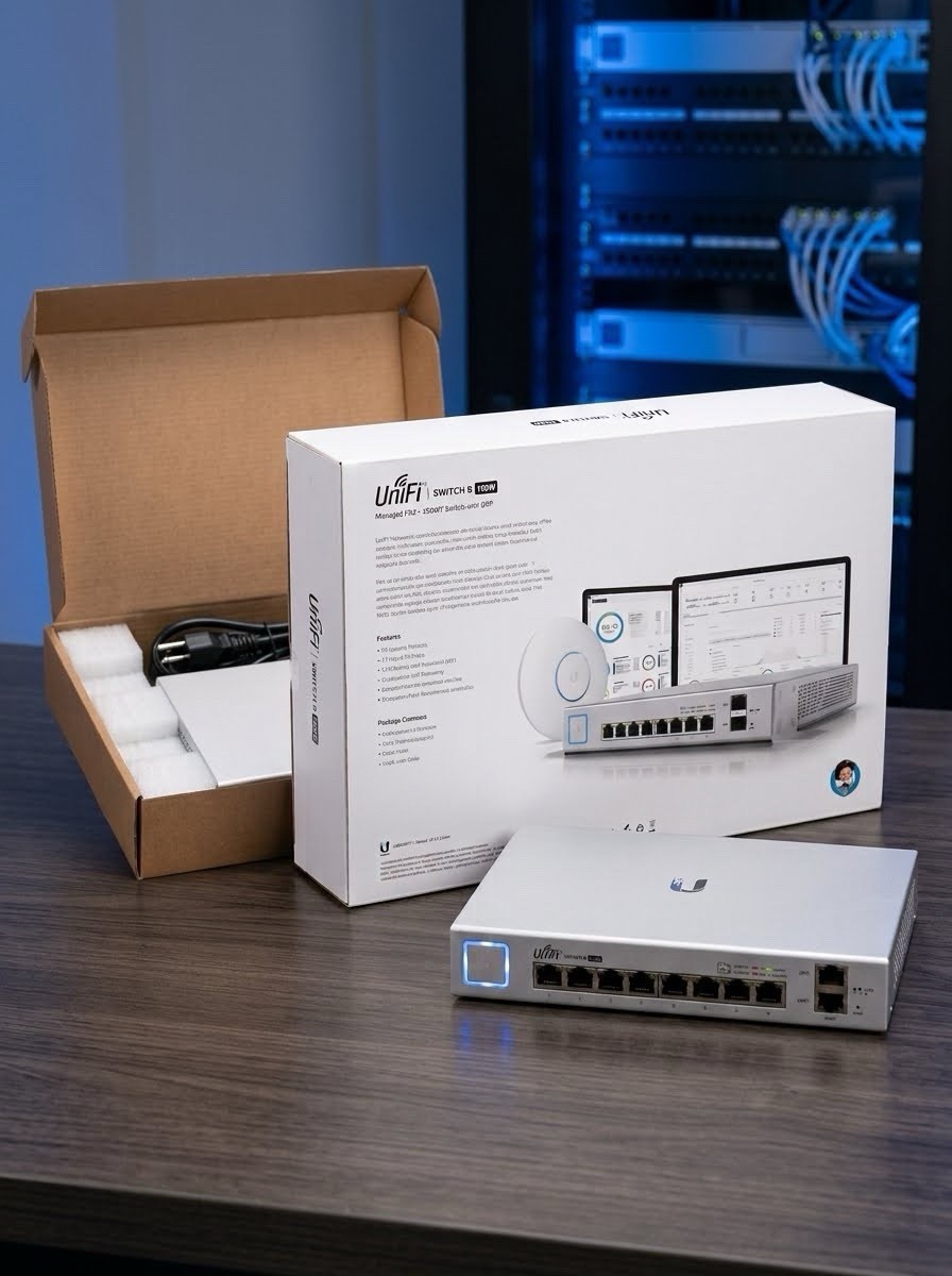 Ubiquiti US-8-150W 8-Port UniFi Switch, Managed PoE+ Gigabit Switch