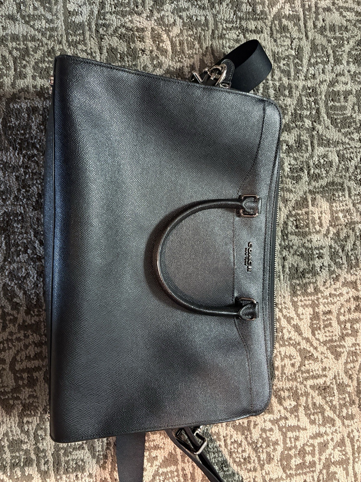 Coach Black Leather Beckett Structured Leather Brief - NWOT