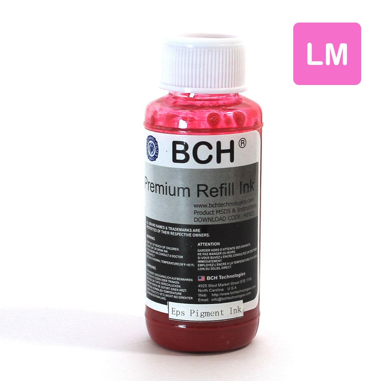 BCH Premium 100 ml Light Magenta Sublimation Ink for Epson (IS100LM-AE)