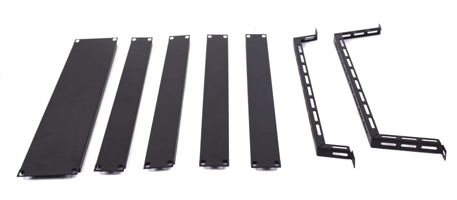 4x Snap AV/ Strong Blank Panel SR-BLNK-1U, 1x BLANK 2U & 2 Lace Bars y237